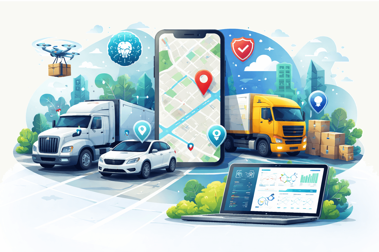 TrackNode fleet tracking dashboard and vehicles